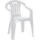 Levná plastová židle na zahradu / terasu, lesklá, světle šedá