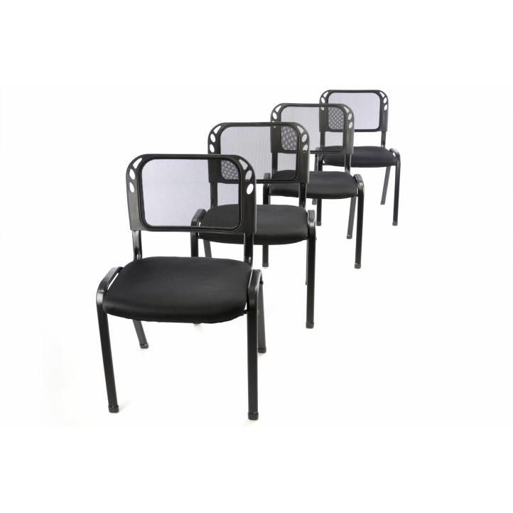4 ks stohovatelná židle, čekárny / ordinace / konference, černá