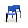 2 ks plastová stohovatelná židle s kovovým rámem, modrá