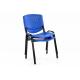 2 ks plastová stohovatelná židle s kovovým rámem, modrá