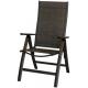Kvalitní polohovací venkovní židle, hliníkový rám, antracit / černá
