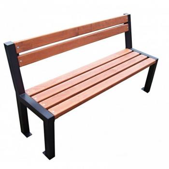 Pevná venkovní lavička do parků i zahrad k přišroubování, kov / dřevo, 162 cm