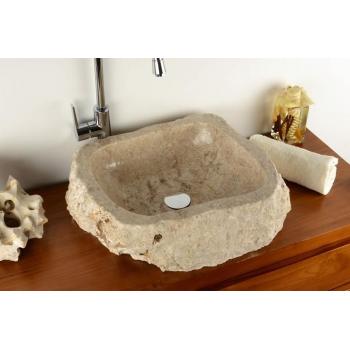 Designové umyvadlo na desku nepravidelný tvar, krémové, cca 45x35 cm