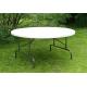 Větší venkovní skládací stůl kulatý kov / plast bílý, průměr 160 cm