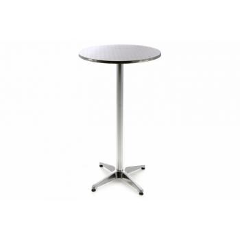 Vysoký barový stolek exteriér / interiér, 110 cm, stříbrný