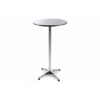 Vysoký barový stolek exteriér + interiér 110 cm, stříbrný