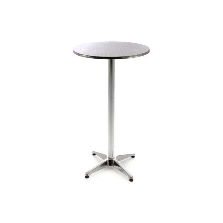 Vysoký barový stolek exteriér + interiér 110 cm, stříbrný
