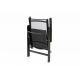 2 ks moderní skládací venkovní židle, prodyšný potah, černá