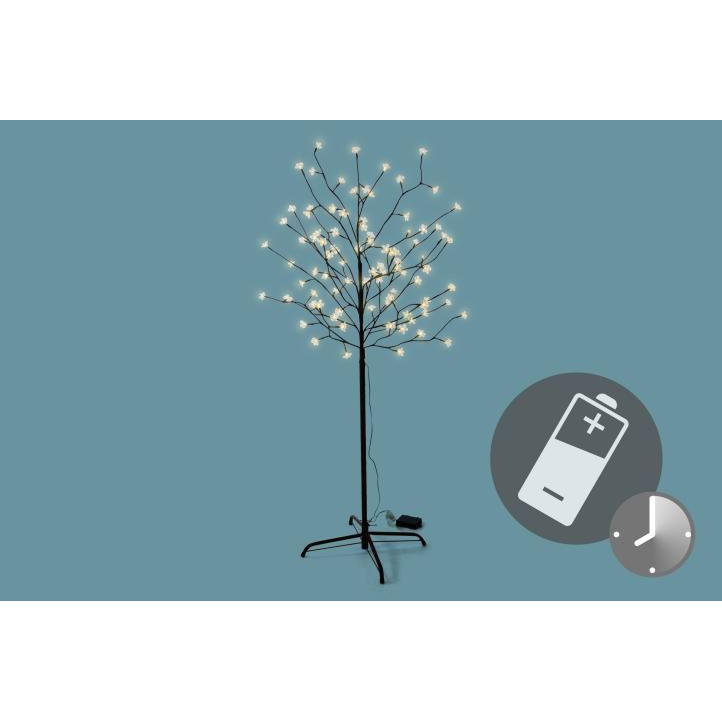 Velký umělý strom se svítícími kvítky, na baterie, 150 cm