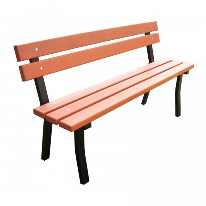 Masivní venkovní lavička kov / dřevo, 150 cm