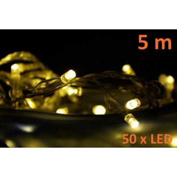 Vánoční světelný LED řetěz na stromeček vnitřní, 50 LED diod, 5 m