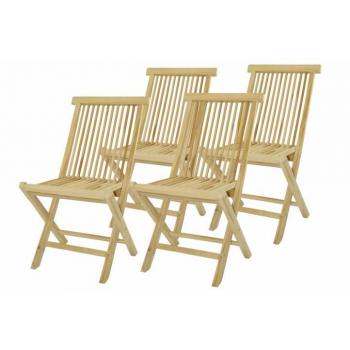 4 ks dřevěná skládací židle  bez područek, teakové dřevo