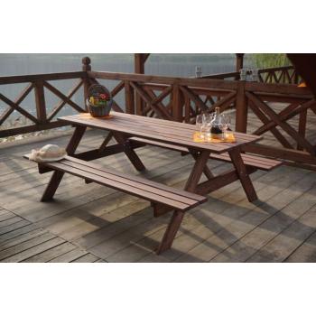 Dřevěný pivní set stůl + lavice, 200 cm, impregnováno