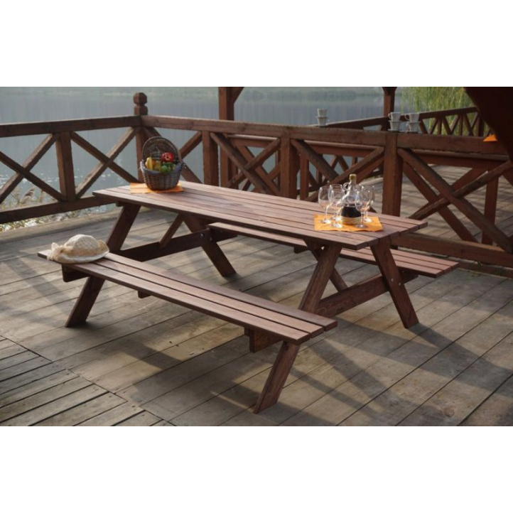 Dřevěný pivní set stůl + lavice, 200 cm, impregnováno