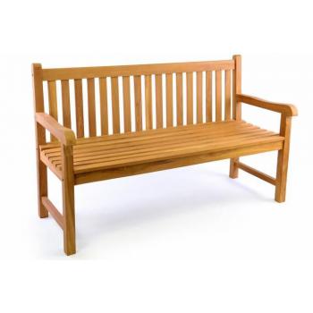 Dřevěná venkovní lavice masivní teakové dřevo 150 cm na zahradu / terasu / před dům