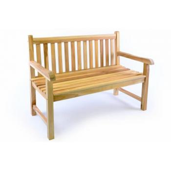 Masivní zahradní lavice pro 2 osoby 120 cm, tvrdé teakové dřevo