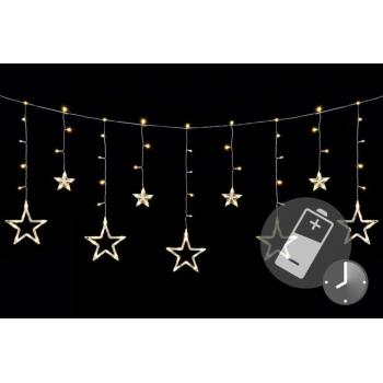 LED řetěz s hvězdičkami na baterie, dálkové ovládání, časovač, 1,65 m