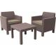 Zahradní ratanový nábytek, 2 křesla + stolek, cappuccino