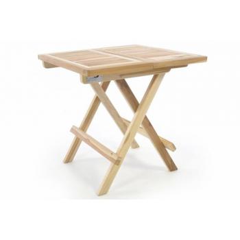 Menší skládací teakový stolek čtvercový 50x50 na zahradu / terasu / balkon