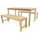 Dřevěný zahradní jídelní stůl s lavicemi masiv teak pro 6 osob, 150 cm