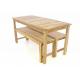 Dřevěný zahradní jídelní stůl s lavicemi masiv teak pro 6 osob, 150 cm