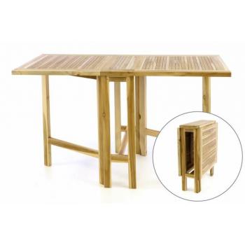 Dřevěný stůl z masivu- teak, skládací provedení, 130 x 65 cm