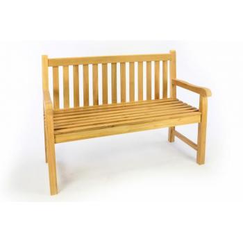 Menší masivní venkovní lavička z teakového dřeva 120 cm na zahradu / balkon / terasu
