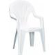 Plastová židle za zahrady / terasy, s područkami, bílá