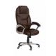 Měkce polstrovaná kancelářská otočná židle, eko kůže, šedá / hnědá