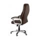 Měkce polstrovaná kancelářská otočná židle, eko kůže, šedá / hnědá