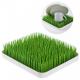 Ozdobný kuchyňský odkapávač na nádobí, travní koberec, bílá / zelená