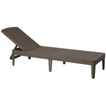 Luxusní plastové ratanové zahradní relaxační lehátko cappuccino (světle hnědé)