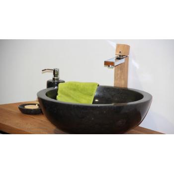 Dekorativní umyvadlo ve tvaru misky, leštěný mramor černý, průměr 45 cm