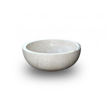 Dekorativní mramorové umyvadlo ve tvaru misky světle šedé, průměr 45 cm