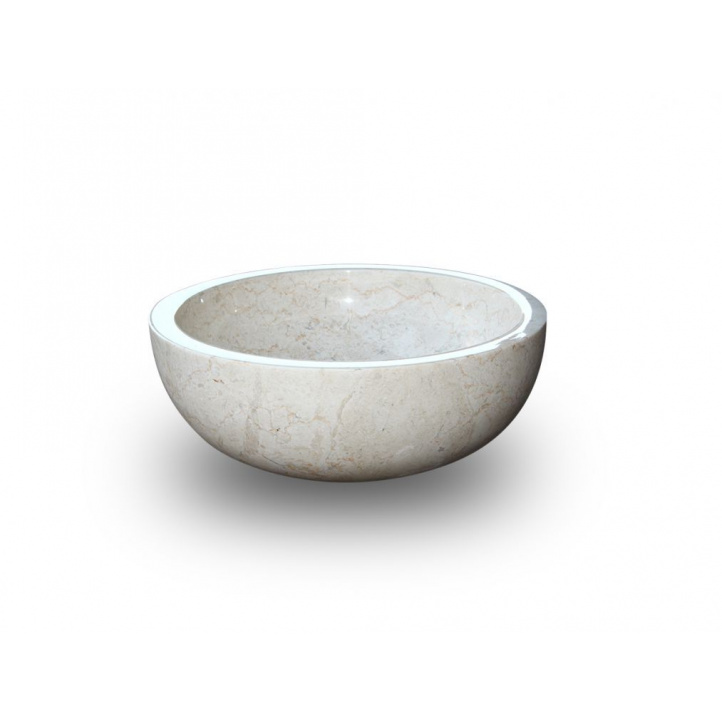 Dekorativní mramorové umyvadlo ve tvaru misky světle šedé, průměr 45 cm