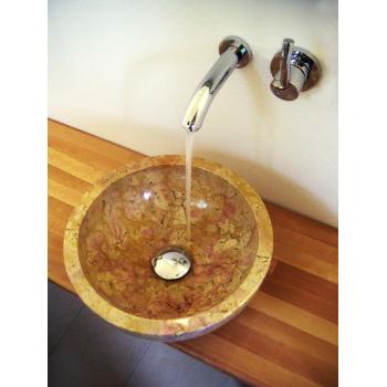 Dekorativní umyvadlo ve tvaru misky, leštěný mramor Marble Yellow, průměr 45 cm