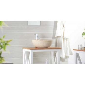 Dekorativní umyvadlo ve tvaru misky, leštěný mramor krémový, průměr 40 cm