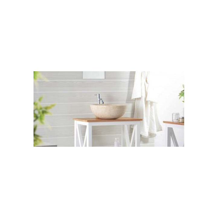 Dekorativní umyvadlo ve tvaru misky, leštěný mramor krémový, průměr 40 cm