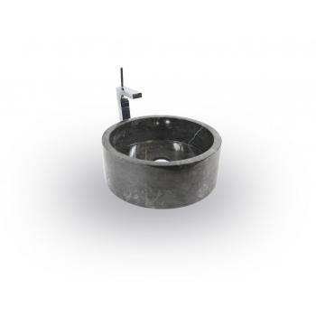 Luxusní dekorativní umyvadlo na desku kulaté černé, průměr 40 cm