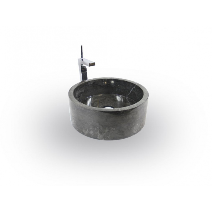 Luxusní dekorativní umyvadlo na desku kulaté černé, průměr 40 cm