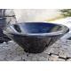 Menší kulaté kamenné umyvadlo ručně leštěný přírodní mramor černý, průměr 35 cm