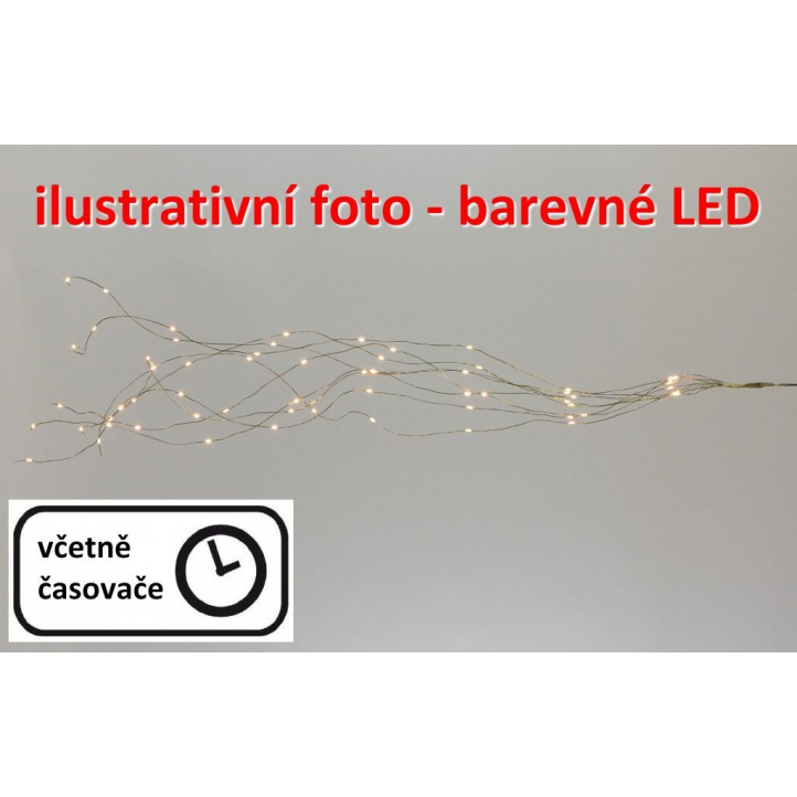 Svítící drátky s mikro LED diodami - vánoční osvětlení vnitřní, na baterie, barevné, 0,65 m