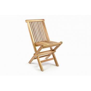 Menší dětská dřevěná zahradní židle, teakové dřevo, skládací, bez područek