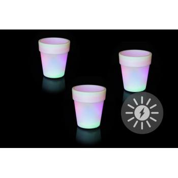 3 ks svítící květináč se solárním napájením, měnící barvy, 19x17cm