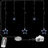Závěsná vánoční dekorace do okna – svítící hvězdy studeně bílé, DO, 0,8m