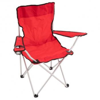Skládací kempingová židle přenosná do 120 kg, červená