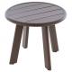 Nízký odkládací stolek na terasu / balkon, kulatý, hliník, tmavě hnědý, průměr 52,5 cm, výška 45 cm
