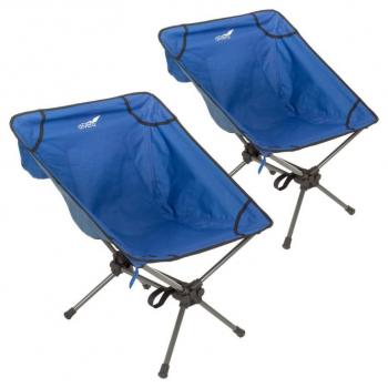 2x přenosné ultra skladné kempovací křesílko modré, vč. tašky