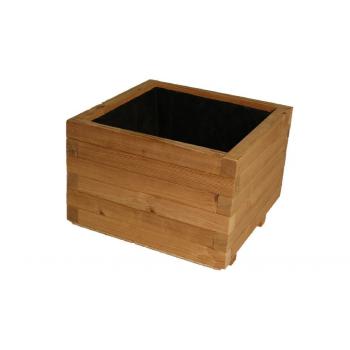 Čtvercový květináč z masivního dřeva s tepelnou úpravou thermowood 42x42x31 cm