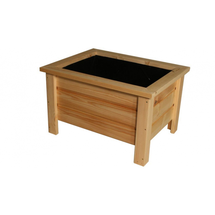 Venkovní dřevěný květináč / truhlík s nožičkami, masivní dřevo, 58x45x37 cm